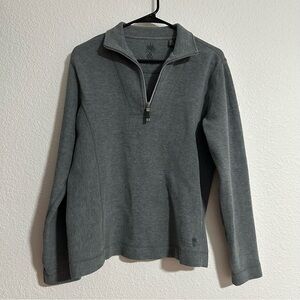 Tommy Bahama Gray Quarter Zip Long Sleeve Mens S Preppy Cotton Basic Work Career
